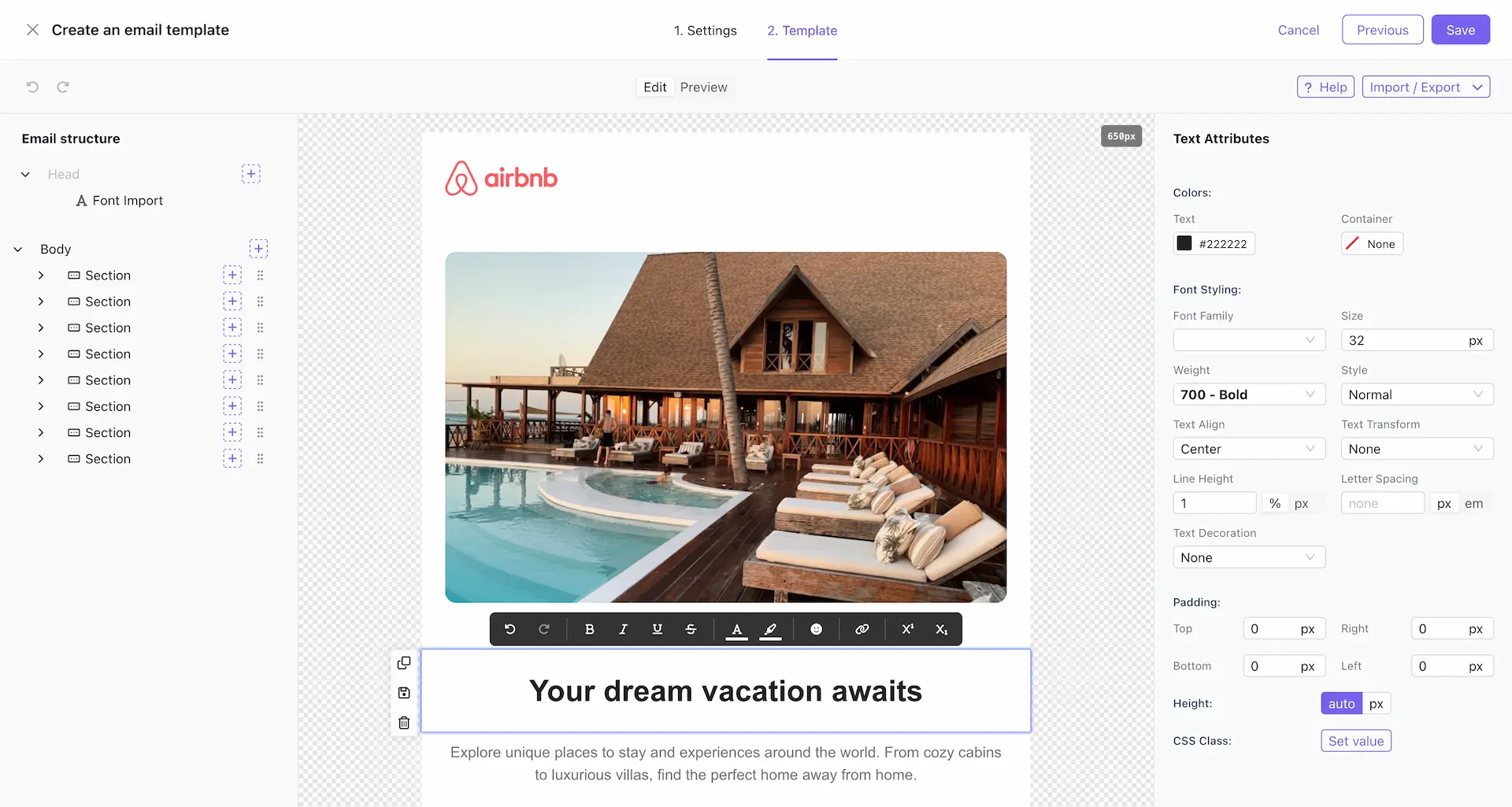 Interface Mail Automation - Éditeur de campagnes et analytics